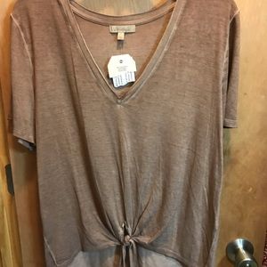 WONDERLY V NECK TIE TOP